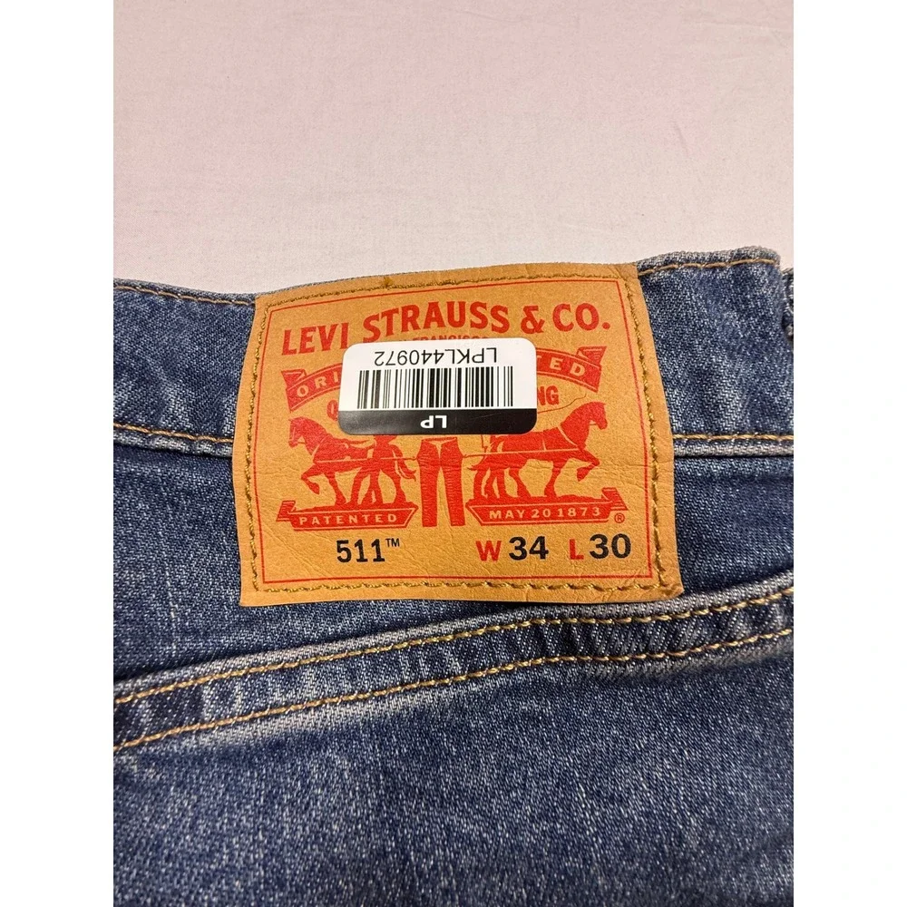 Levi's 511 Slim‎ Fit Jeans Men 34x30 Blue Pre-Owned Denim